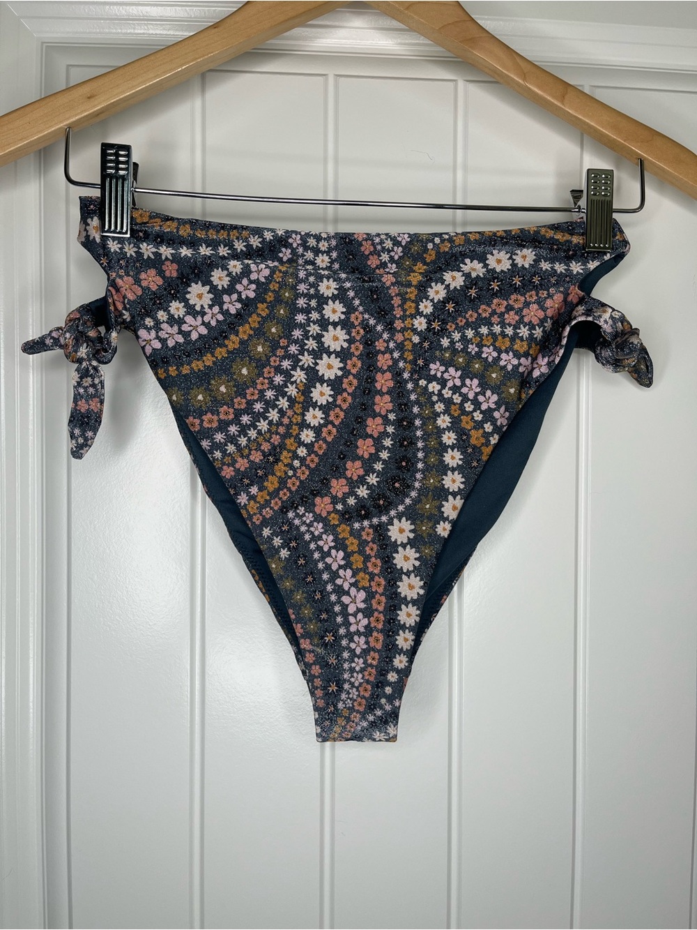O’Niell Meadowmist Encinitas High Risk Bikini Bottoms Floral Shimmer Summer Swim